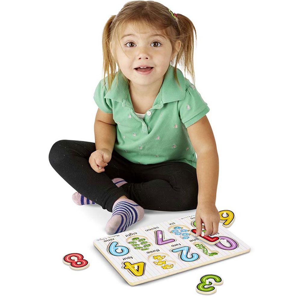 Melissa & Doug - See-Inside Numbers Peg Puzzle - 10pcs