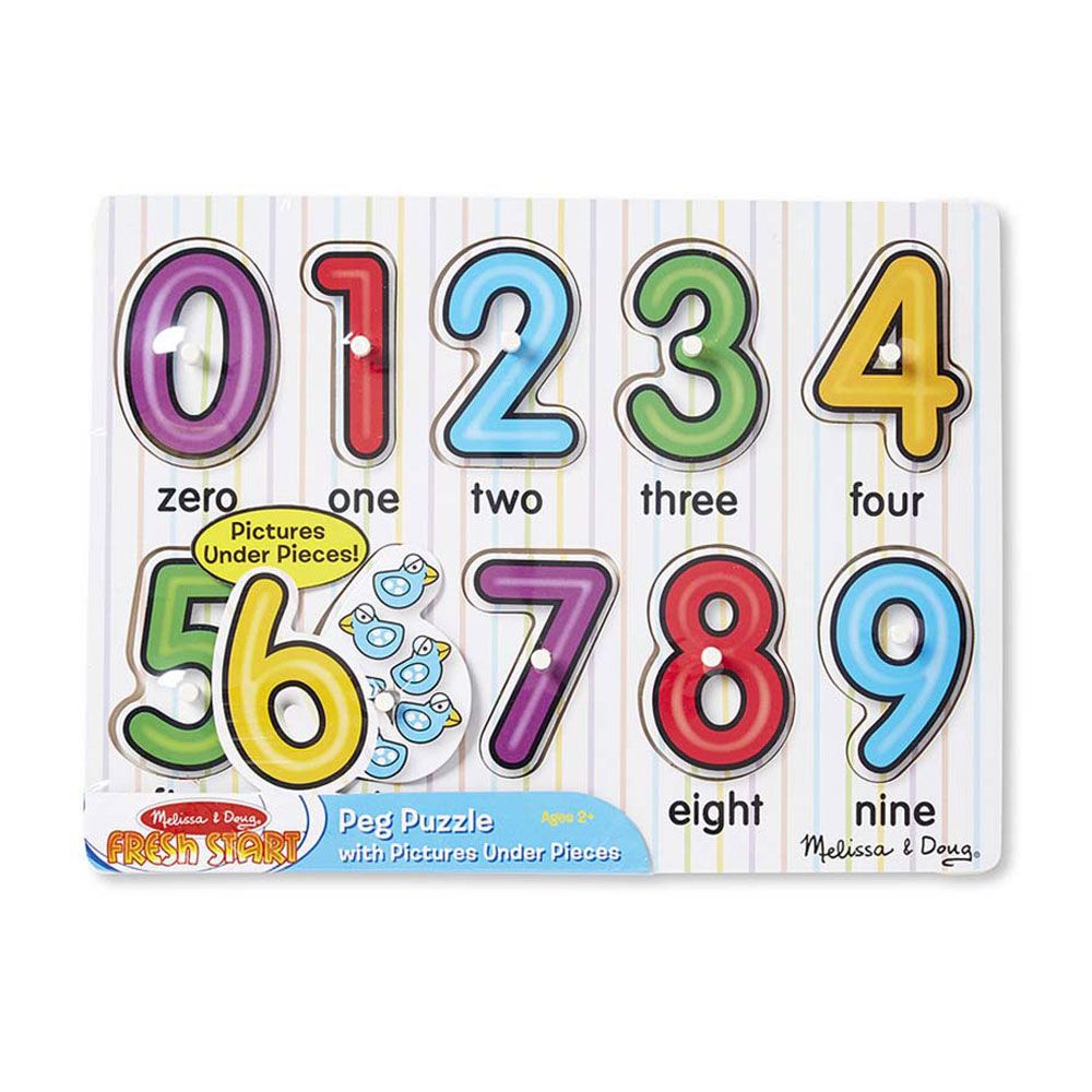 Melissa & Doug - See-Inside Numbers Peg Puzzle - 10pcs