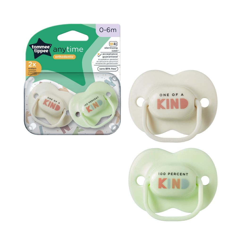 Tommee Tippee - Anytime Soother Pack of 2 - 0-6M - Green