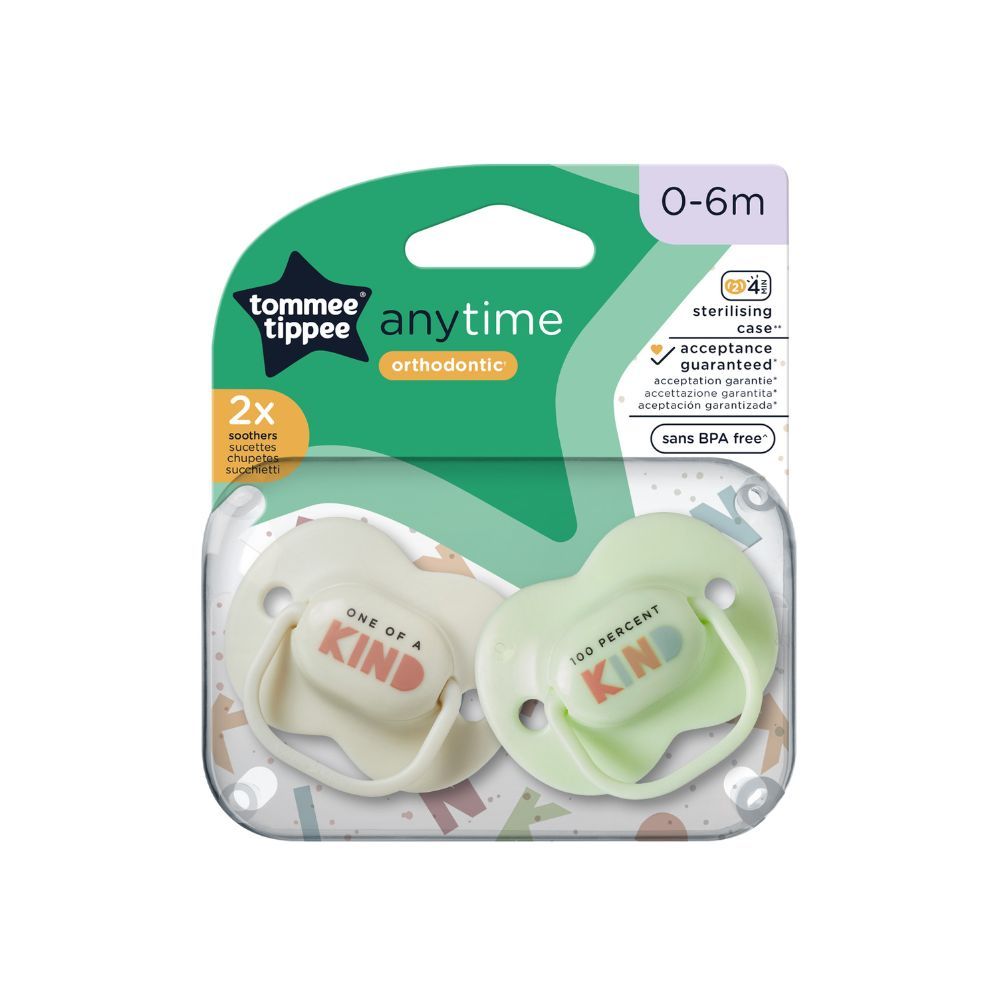 Tommee Tippee - Anytime Soother Pack of 2 - 0-6M - Green