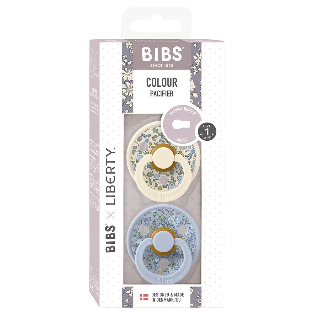 Bibs - Liberty Eloise Latex Pacifier S1 - 0M+ - 2pcs - Dusty Blue Mix