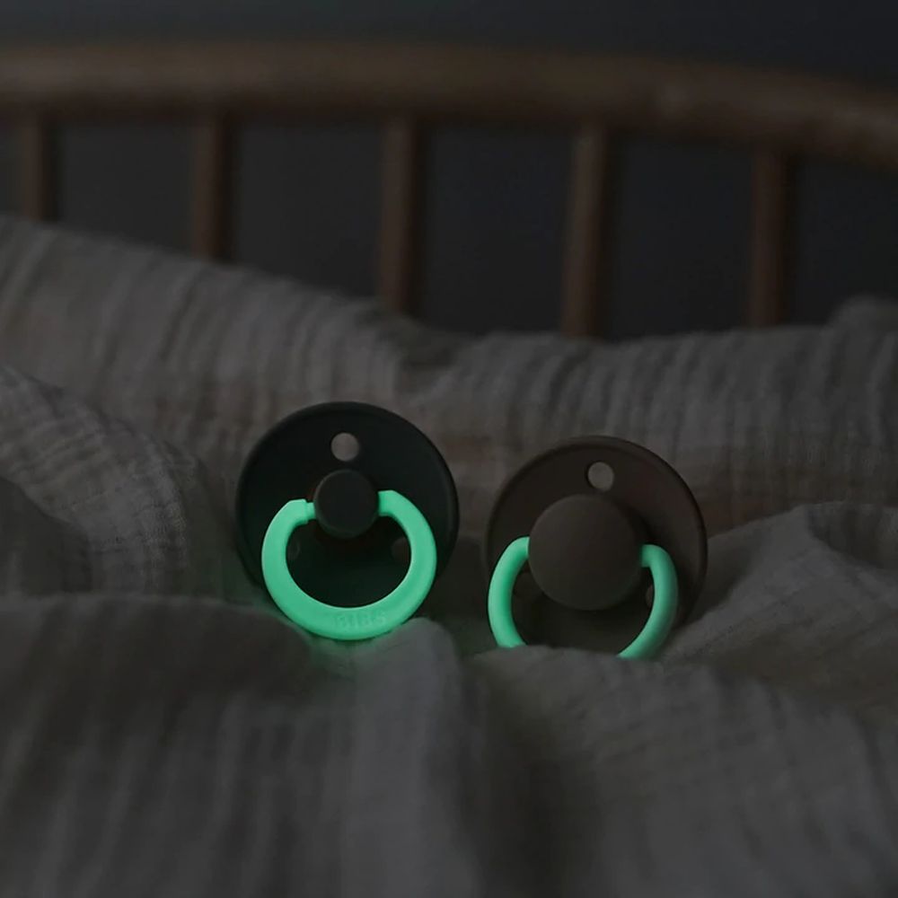 Bibs - Glow Colour S1 Pacifiers - 0M+ - Pack of 2 - Sage/Cloud