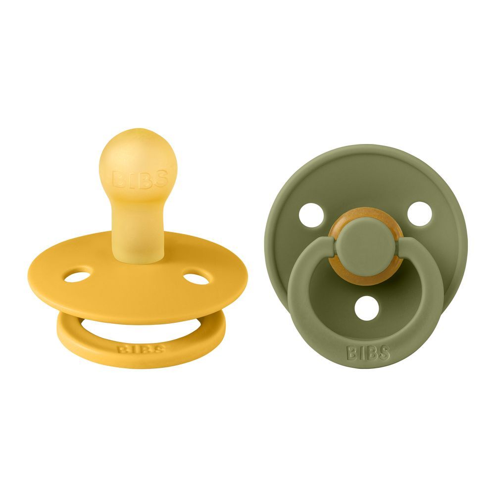 Bibs - Colour S1 Pacifiers - 0M+ - Pack of 2 - Honey Bee/Olive