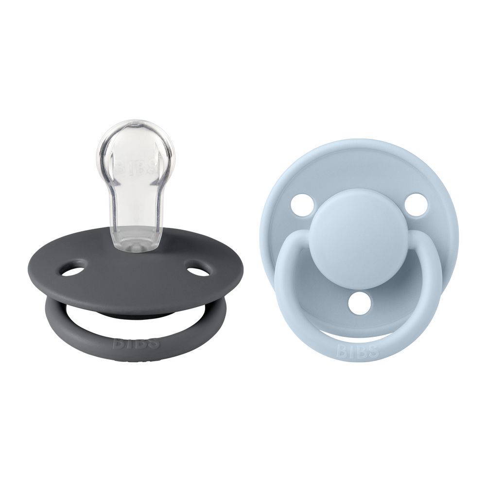 Bibs - De Lux Pacifiers - Pack of 2 - Iron/Baby Blue