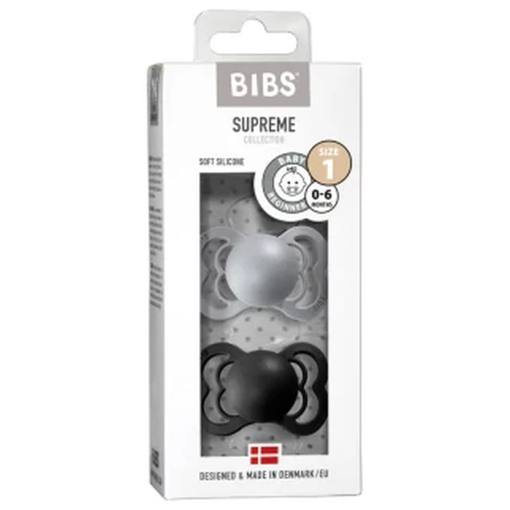 Bibs - Supreme S1 Pacifiers - Pack of 2 - Cloud/Black