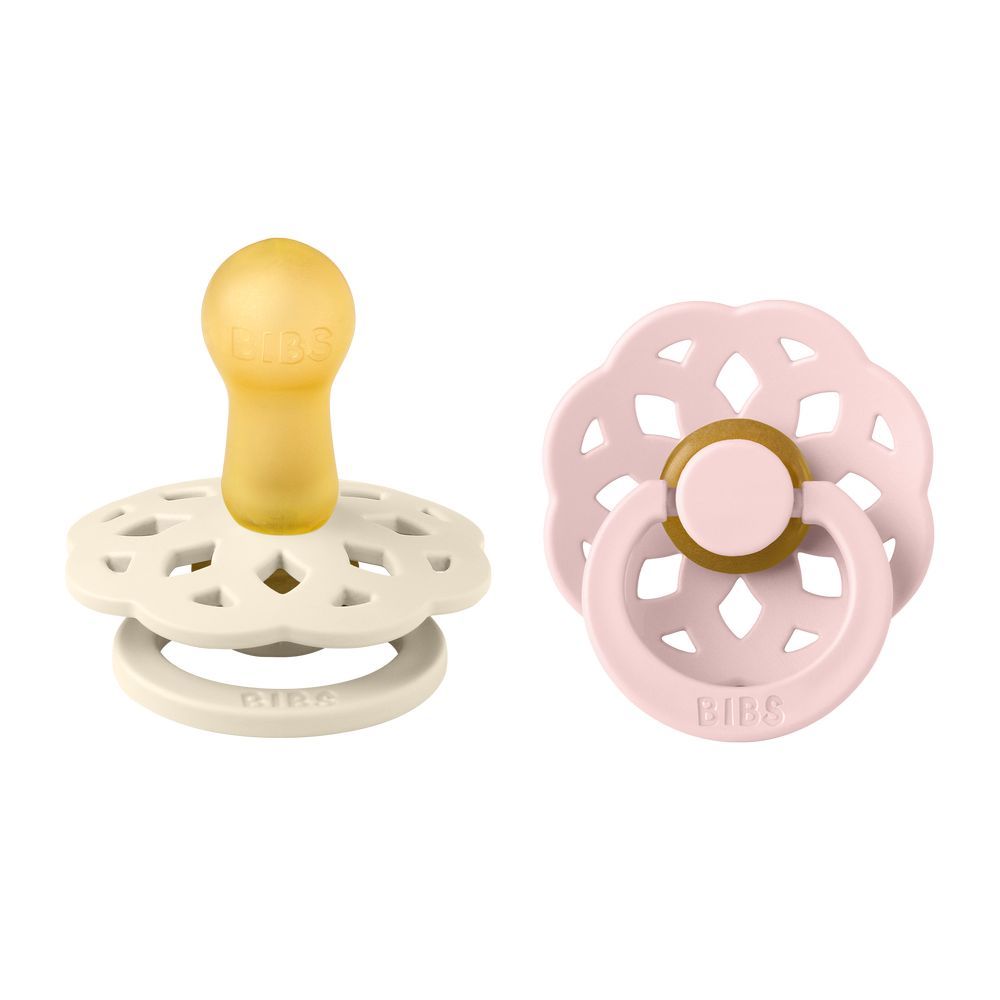 Bibs - Boheme S2 Pacifiers -6M+ - Pack of 2 - Ivory/Blossom