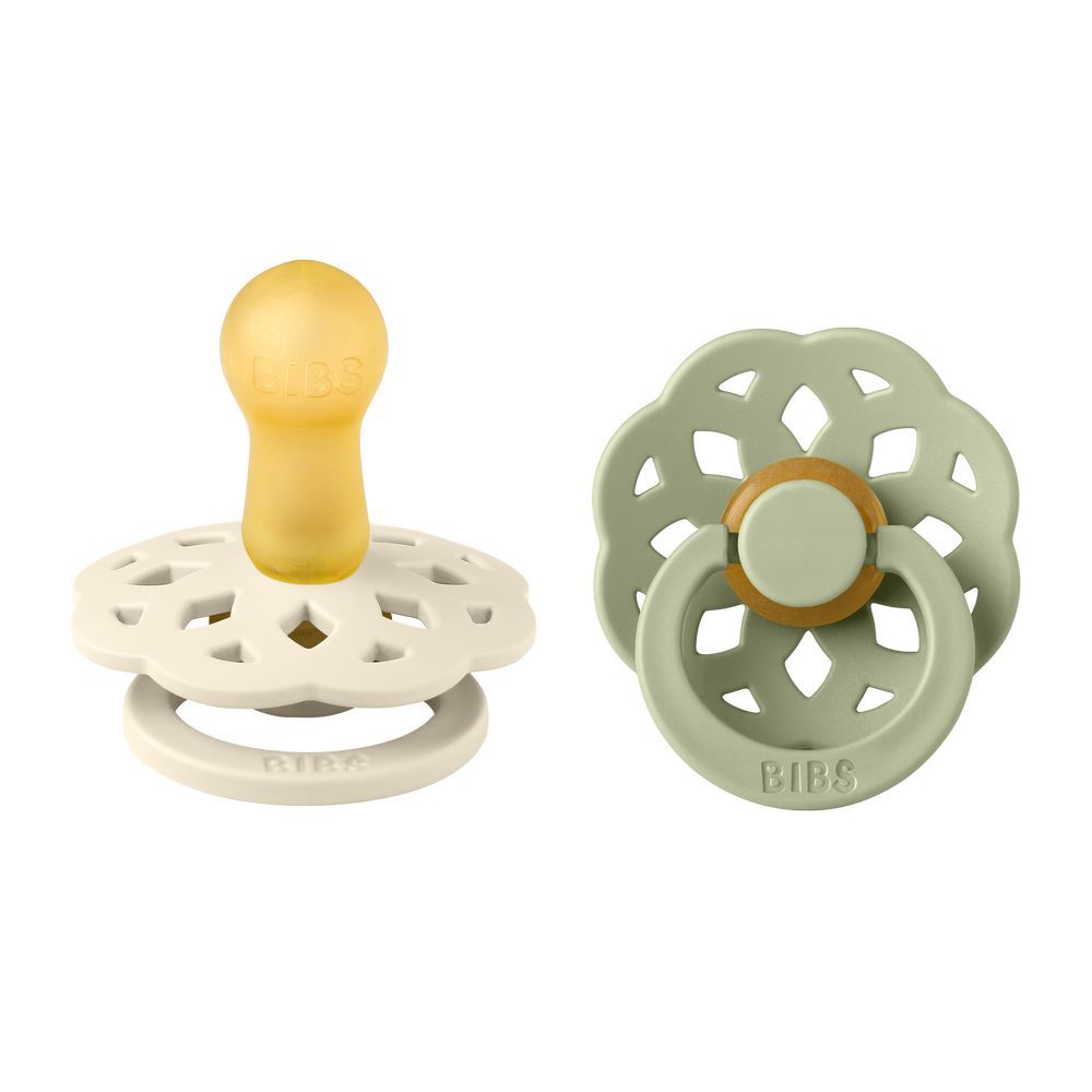 Bibs - Boheme S2 Pacifiers - 6M+ - Pack of 2 - Ivory/Sage