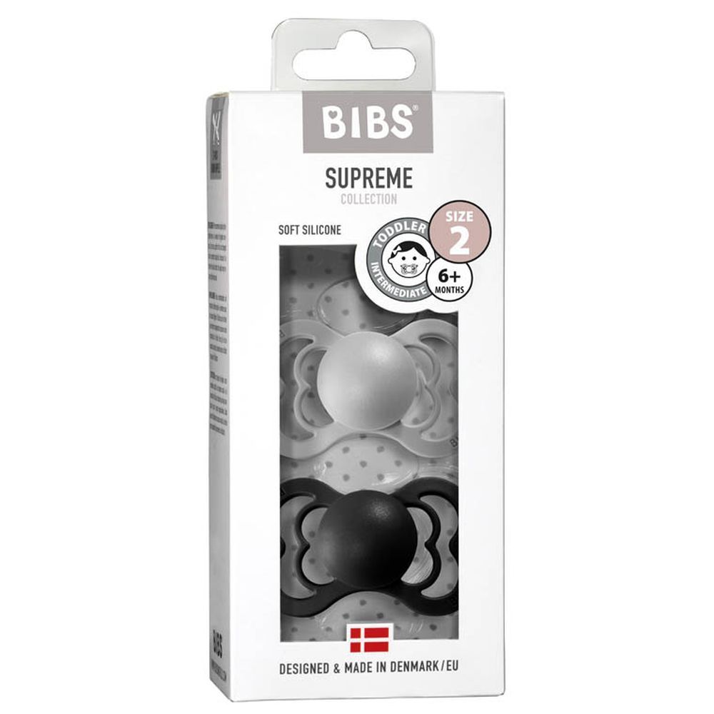 Bibs - Supreme S2 Pacifiers - Pack of 2 - Cloud/Black