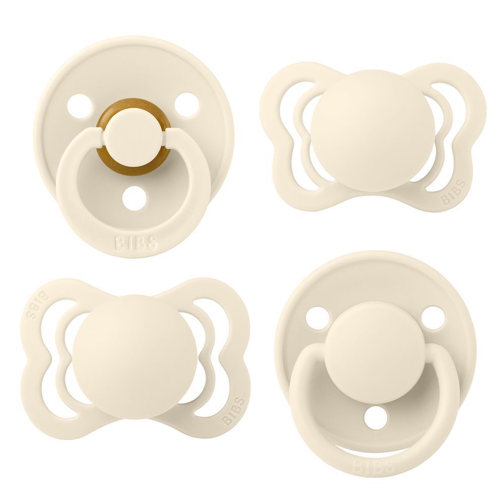 Bibs - Try-It Collection Pacifier Box S1 - Pack of 4 - Ivory