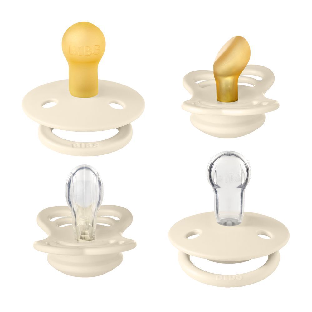 Bibs - Try-It Collection Pacifier Box S1 - Pack of 4 - Ivory