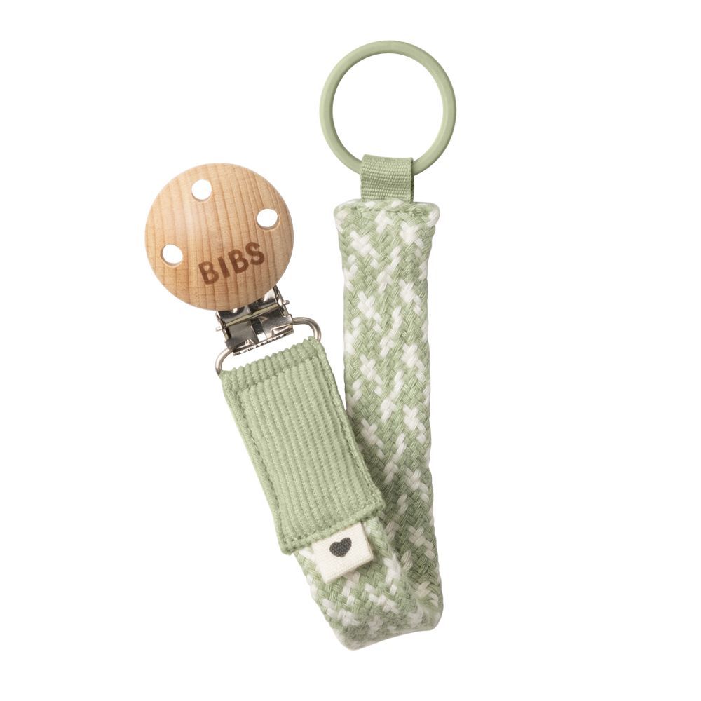 Bibs - Pacifier Clip - Sage/Ivory