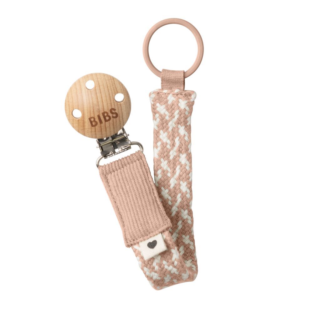 Bibs - Pacifier Clip - Blush/Ivory