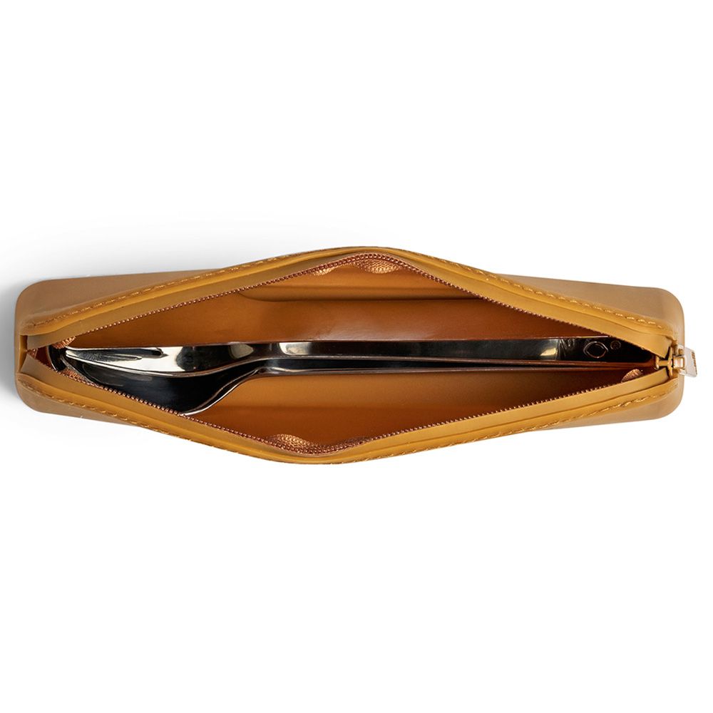 Citron - Stainless Steel Cutlery w/ Pouch - Caramel