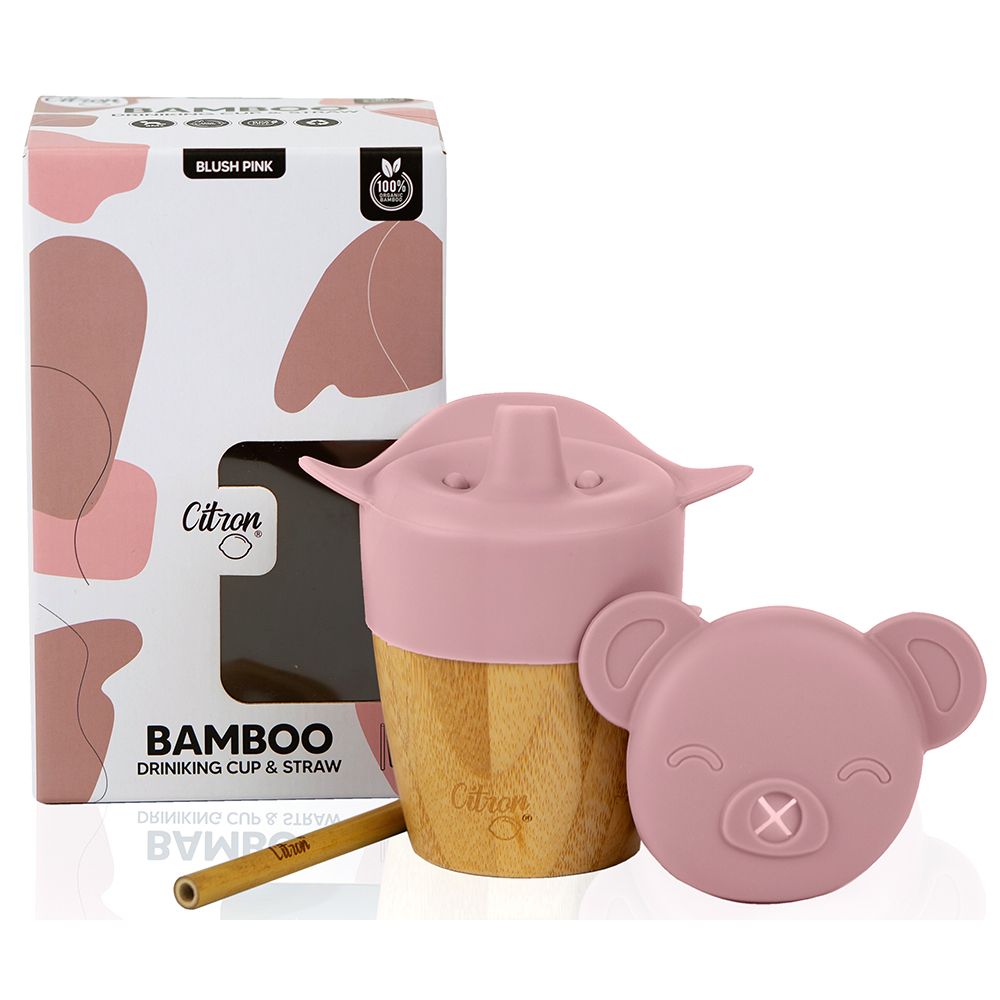 Citron - Organic Bamboo Cup with Lids - Blush Pink