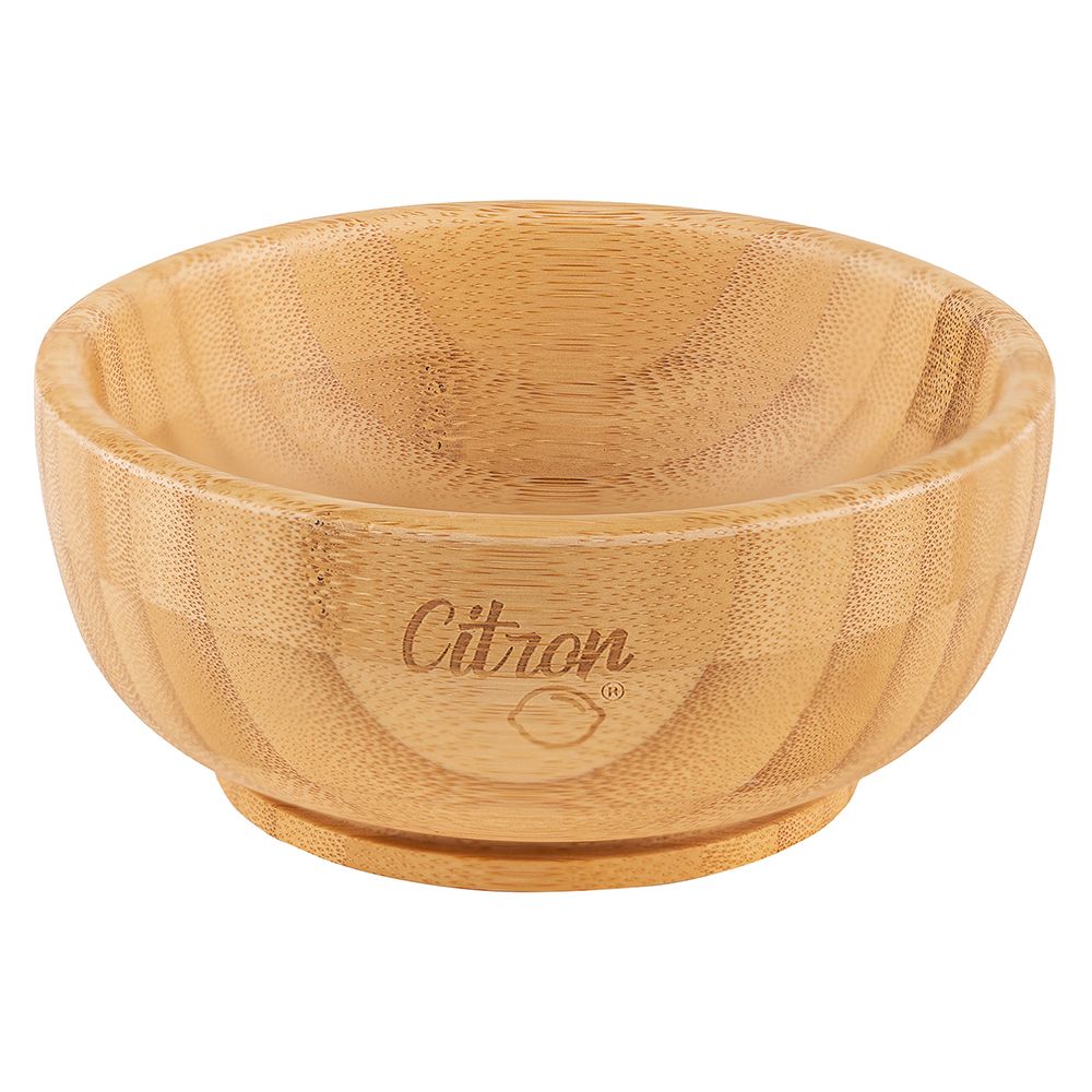 Citron - Organic Bamboo Bowl Suction with Spoon - Dusty Blue