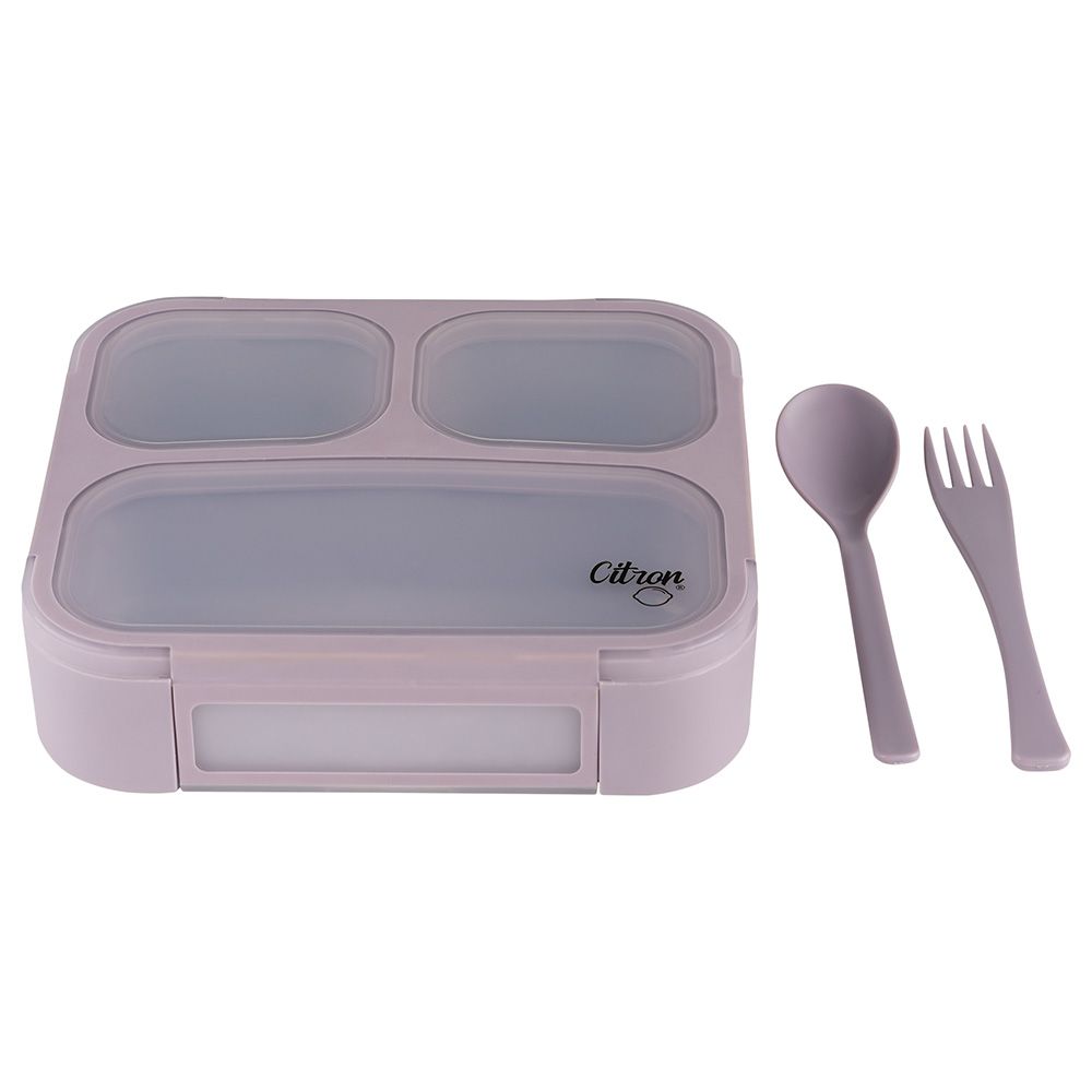 Citron - Lunchbox with Fork and Spoon - Purple - 3C