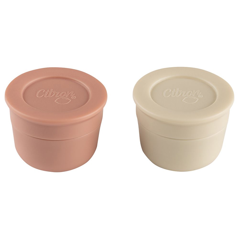 Citron - Mini Sauce Containers - 2 Pcs - Pink/Ivory