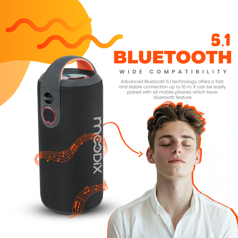 Moodix - Portable Bluetooth Speaker - Black