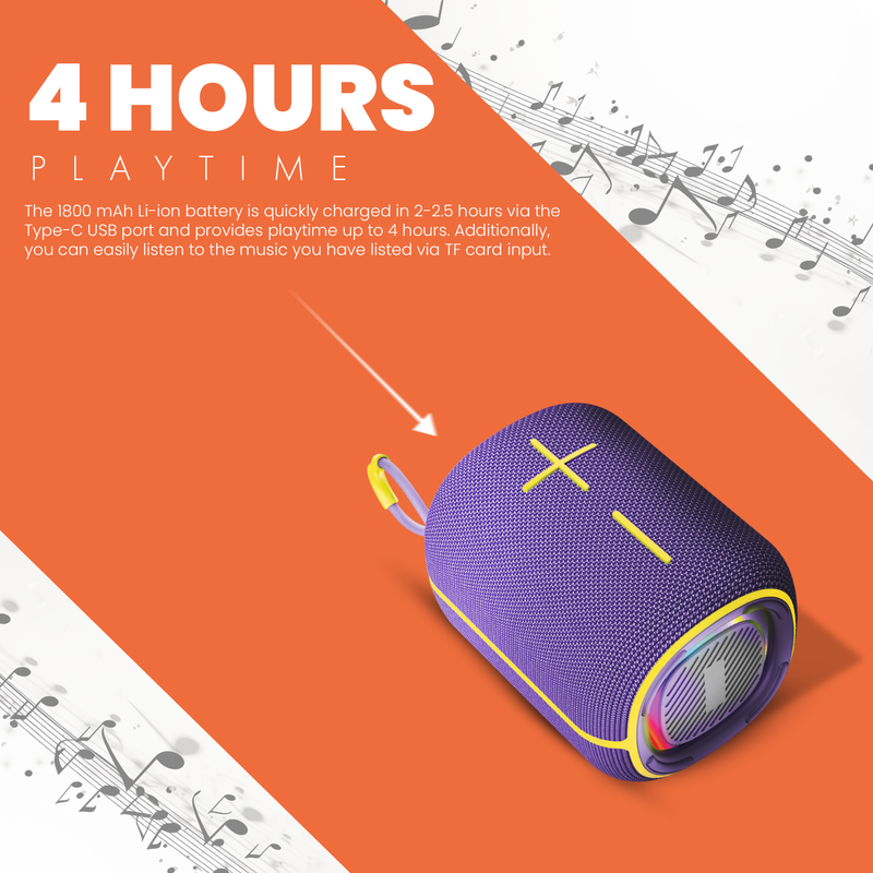 Moodix - Portable Bluetooth Speaker - Purple