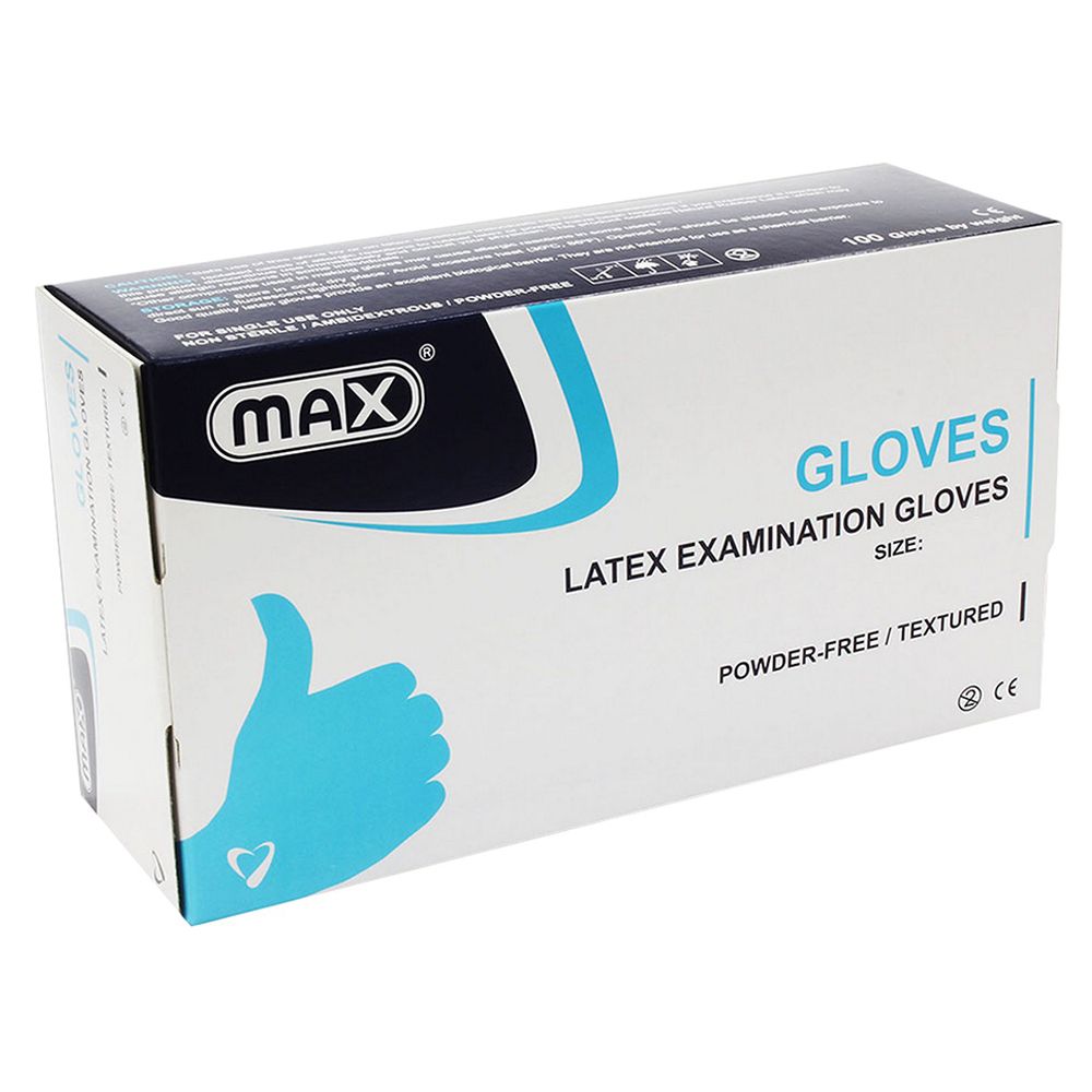 Max Latex Examination gloves - Powder Free 100pcs/box