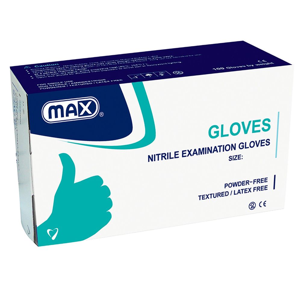 Max Nitrile Examination Gloves - Powder Free 100pcs/box