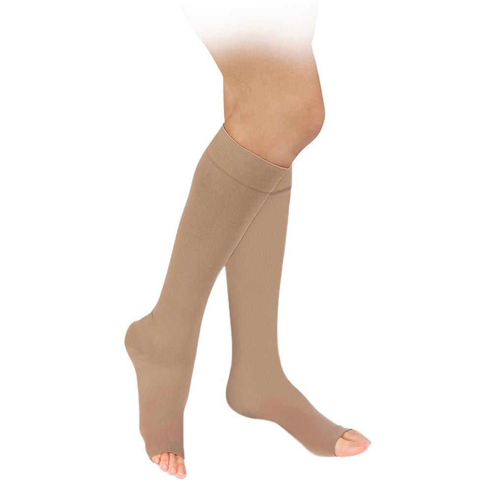 Go Silver - Knee Length Open Toe Socks Class 2 - Nude