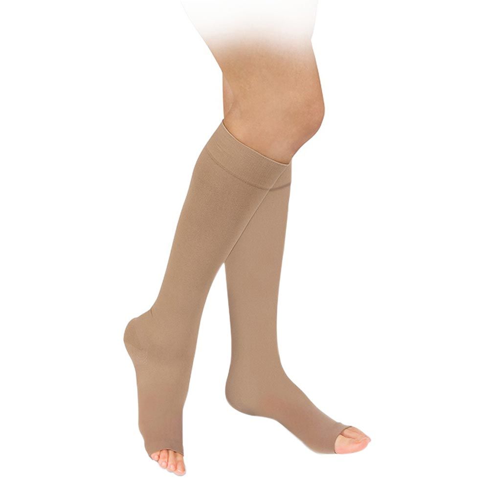 Go Silver - Knee Length Open Toe Socks Class 3 - Nude