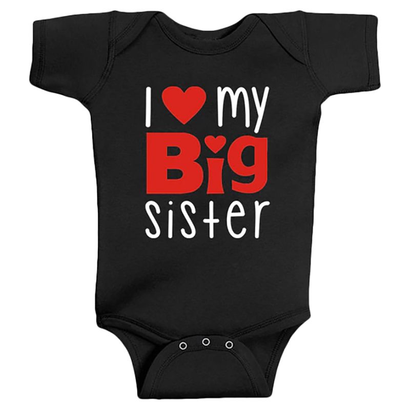 Matching Family - I Love My Big Sister Romper - Black