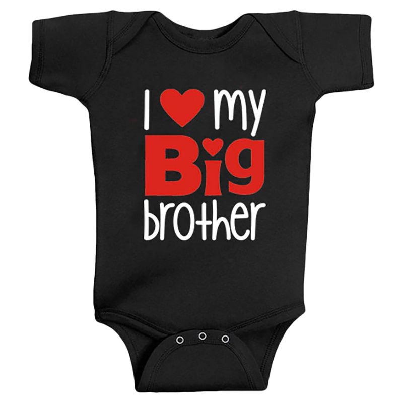 Matching Family - I Love My Big Brother Romper - Black