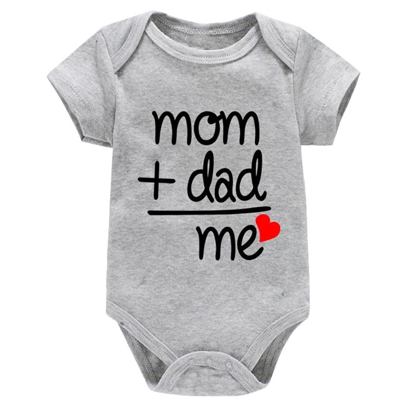 Matching Family - Mom & Dad Equal Me Romper - Grey