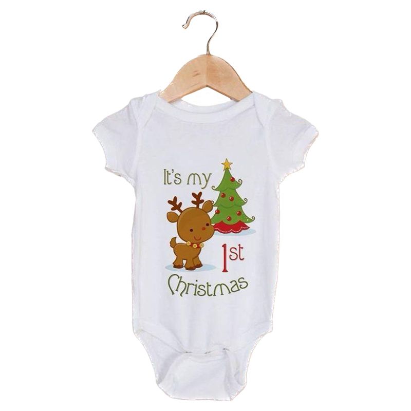 Matching Family - My First Christmas Romper - White