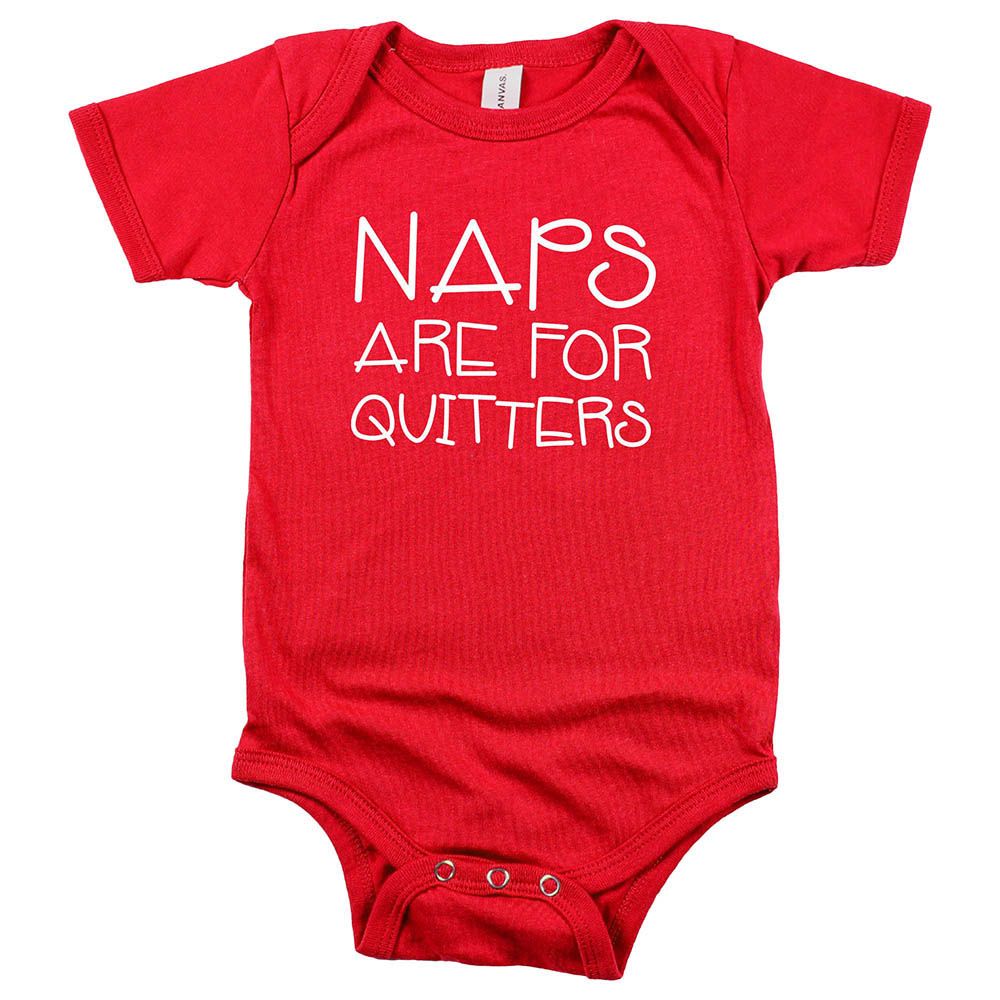 Matching Family - Naps Are For Quitters Romper - Red