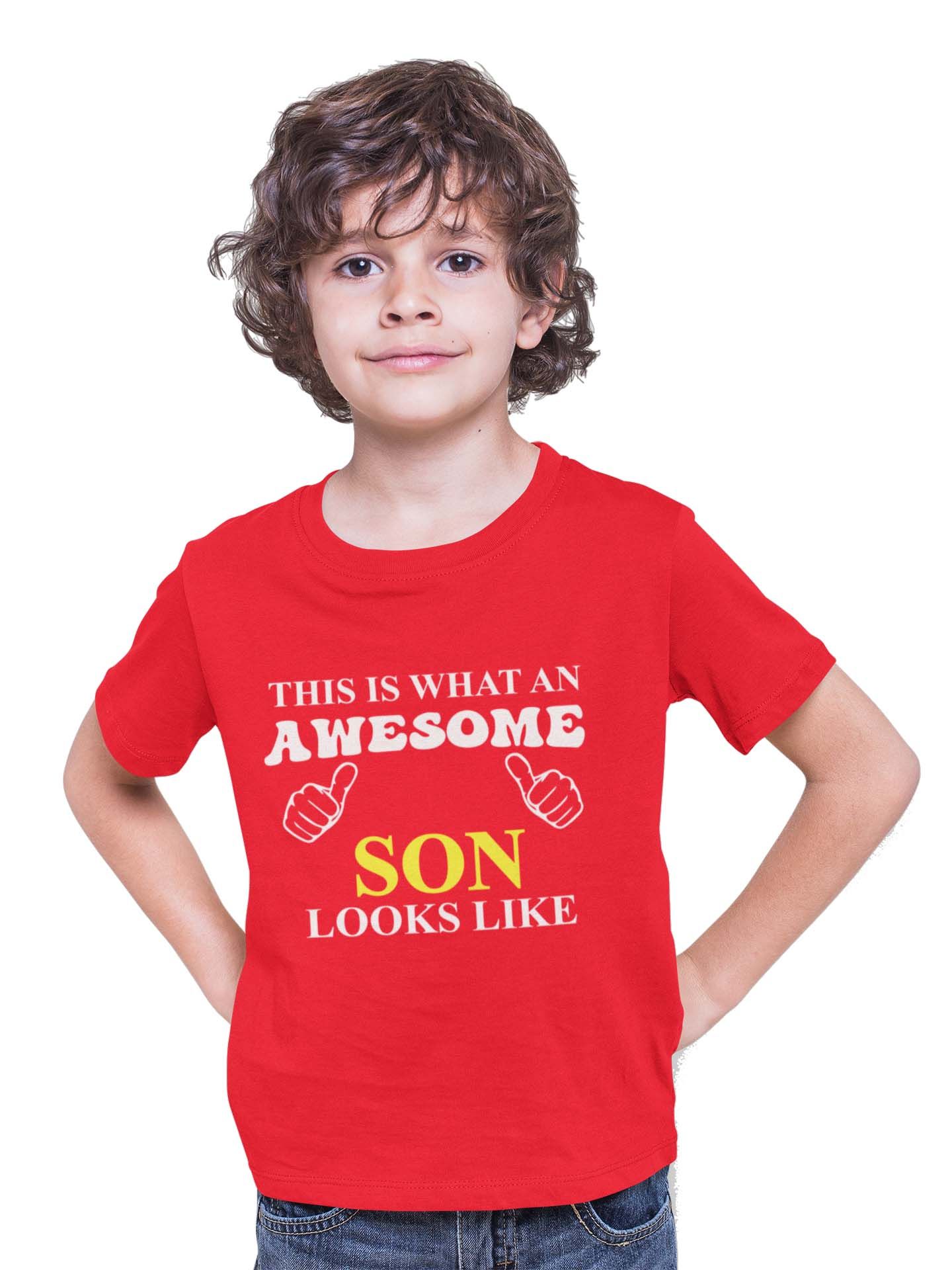 Matching Family Outfits - Awesome Son Looks T-Shirt - Red