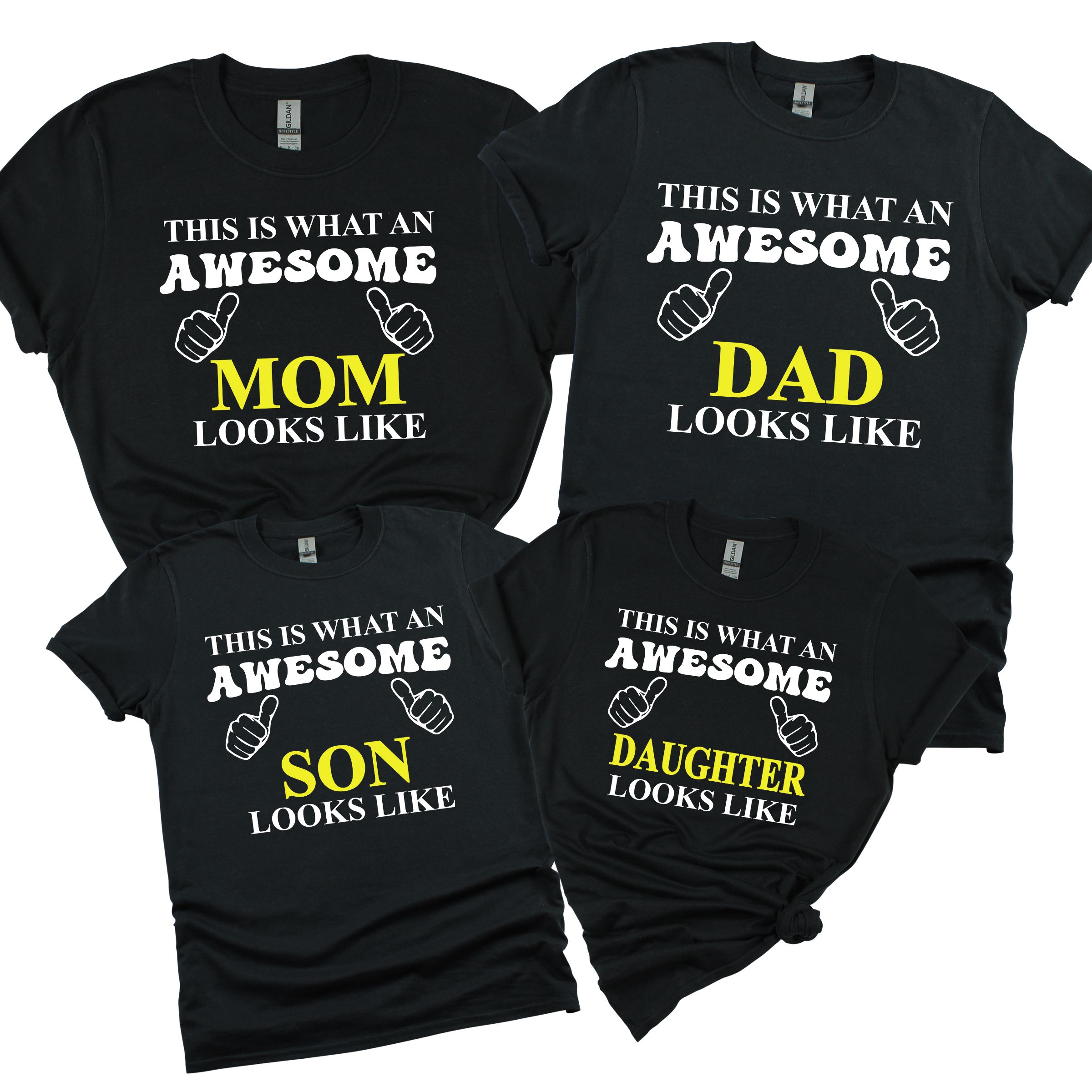 Matching Family Outfits - Awesome Dad Looks Like T-Shirt - Black