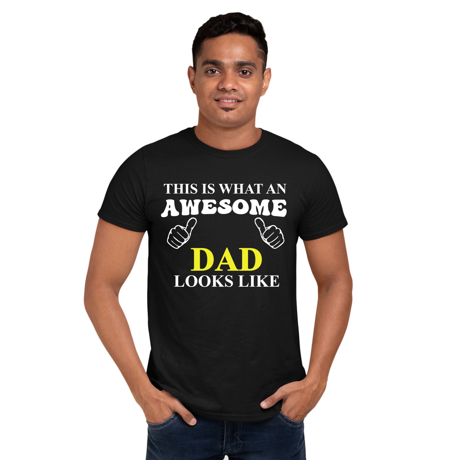 Matching Family Outfits - Awesome Dad Looks Like T-Shirt - Black