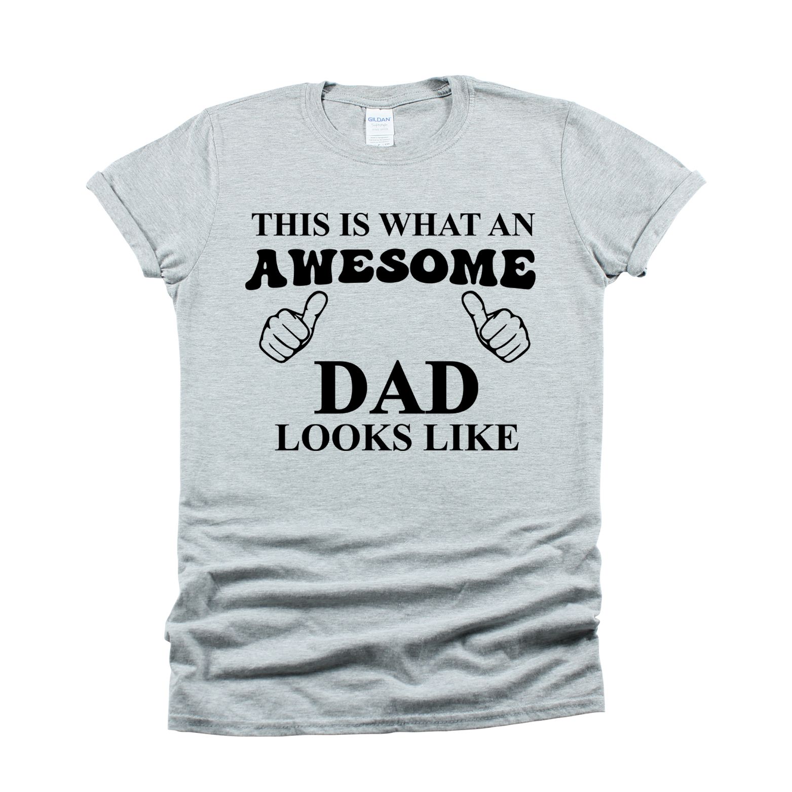 ماتشينغ فاميلي أوتفيتس- تي شيرت للرجال Awesome Dad Looks Like - رمادي