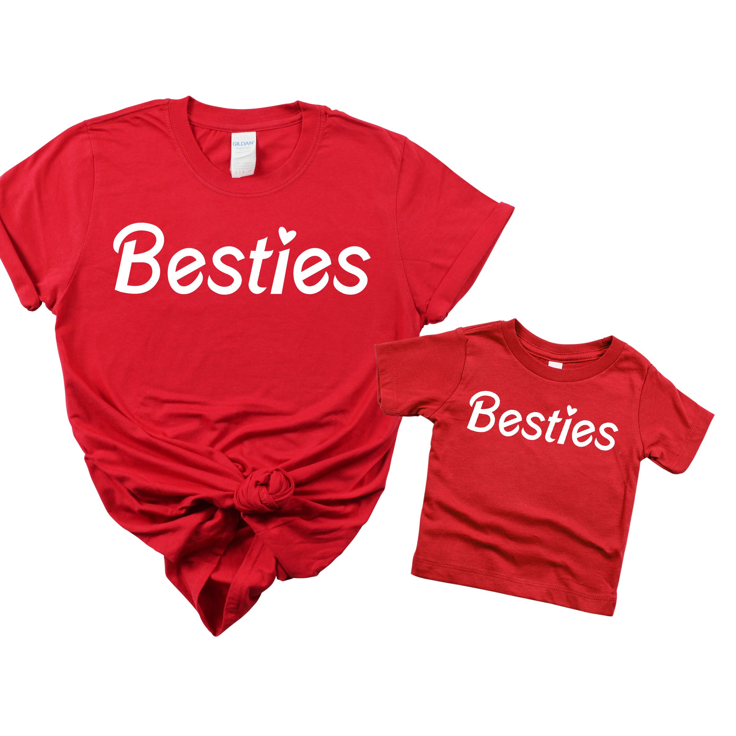 Matching Family Outfits - Daughter's Besties T-Shirt - Red