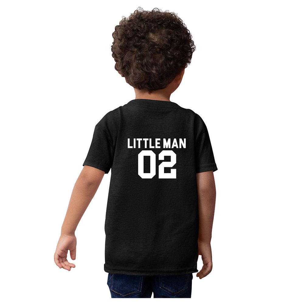 Matching Family Outfits - Son Little Man 02 T-Shirt - Black