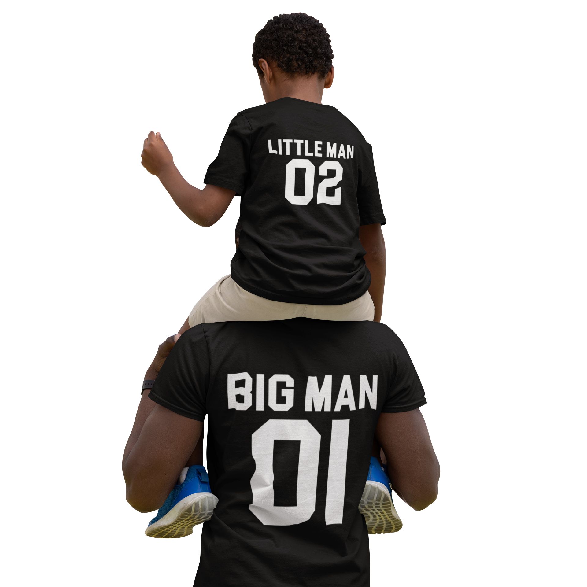 Matching Family Outfits - Son Little Man 02 T-Shirt - Black