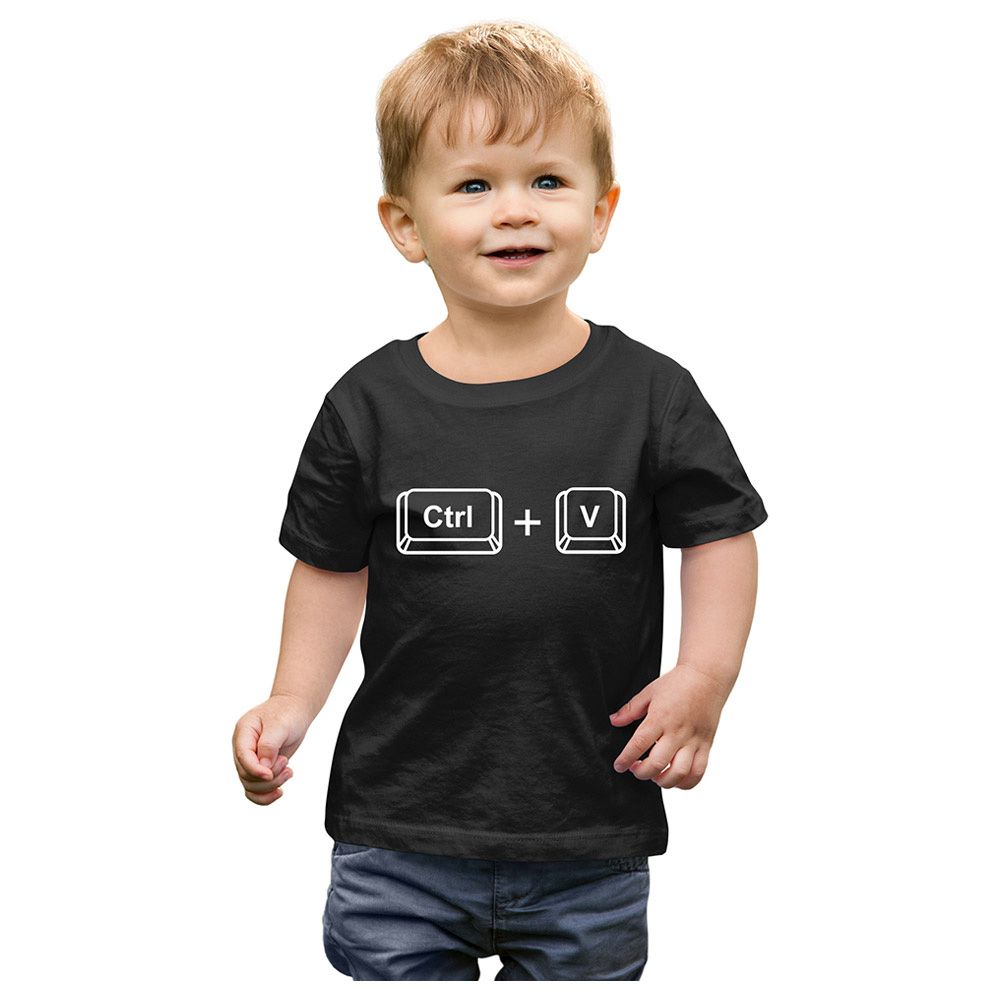 Matching Family Outfits - Son Ctrl+V T-Shirt - Black