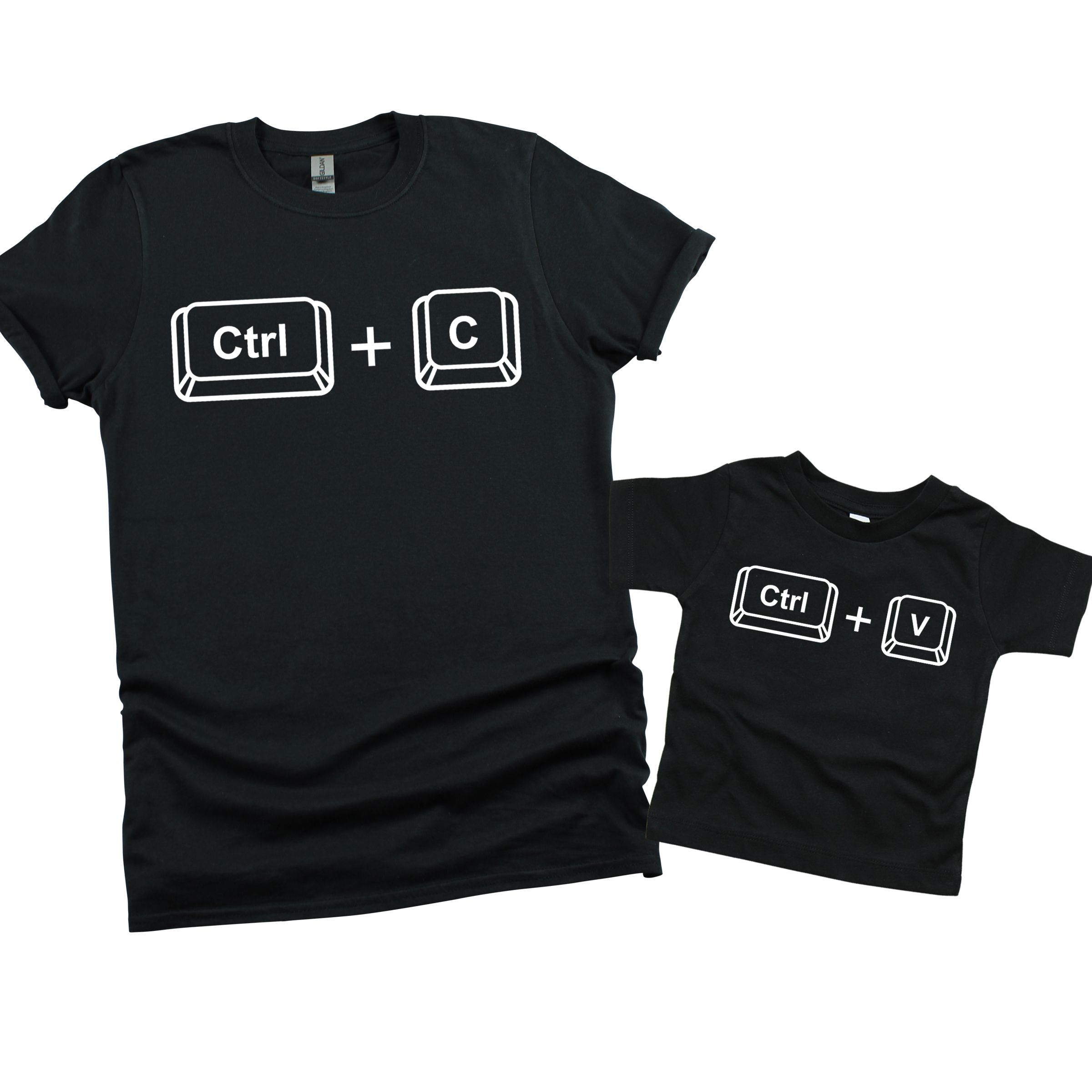 Matching Family Outfits - Son Ctrl+V T-Shirt - Black