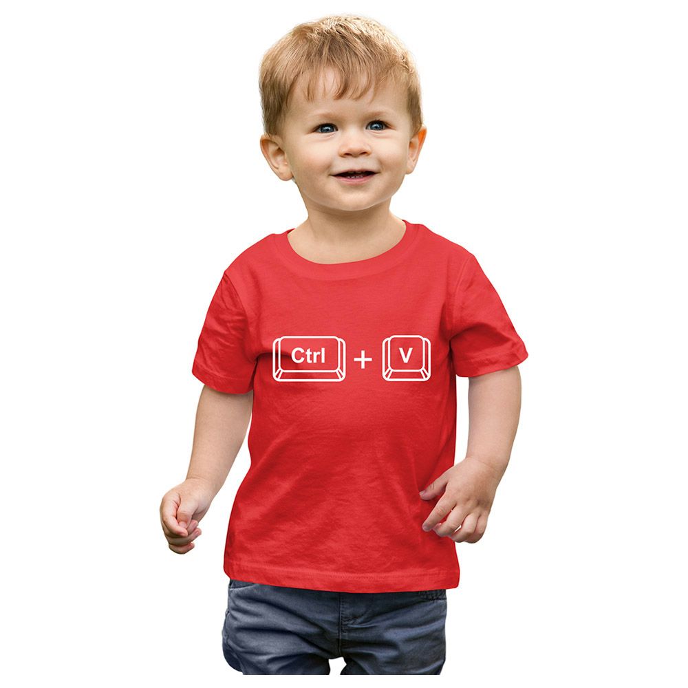 Matching Family Outfits - Son Ctrl+V T-Shirt - Red