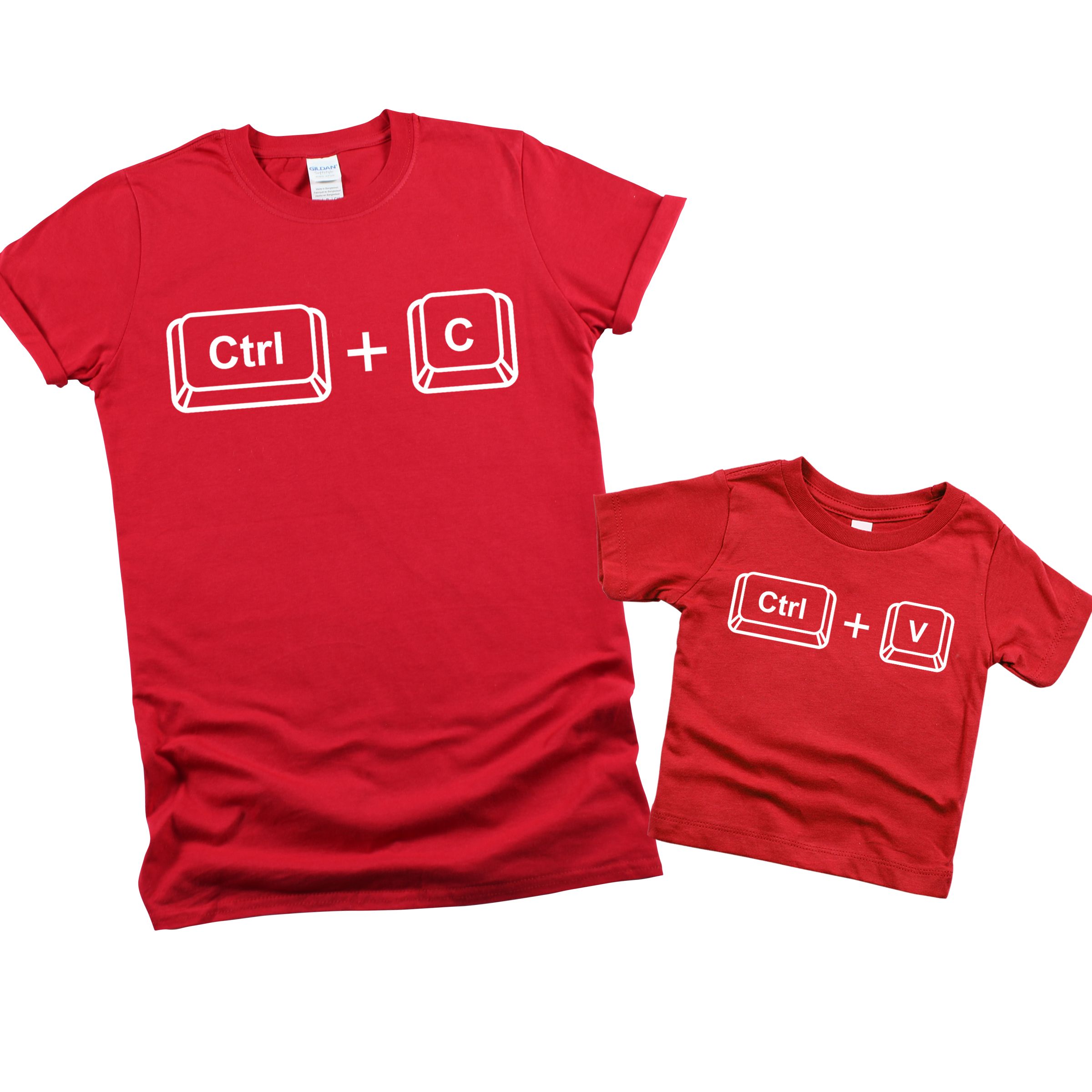 Matching Family Outfits - Son Ctrl+V T-Shirt - Red