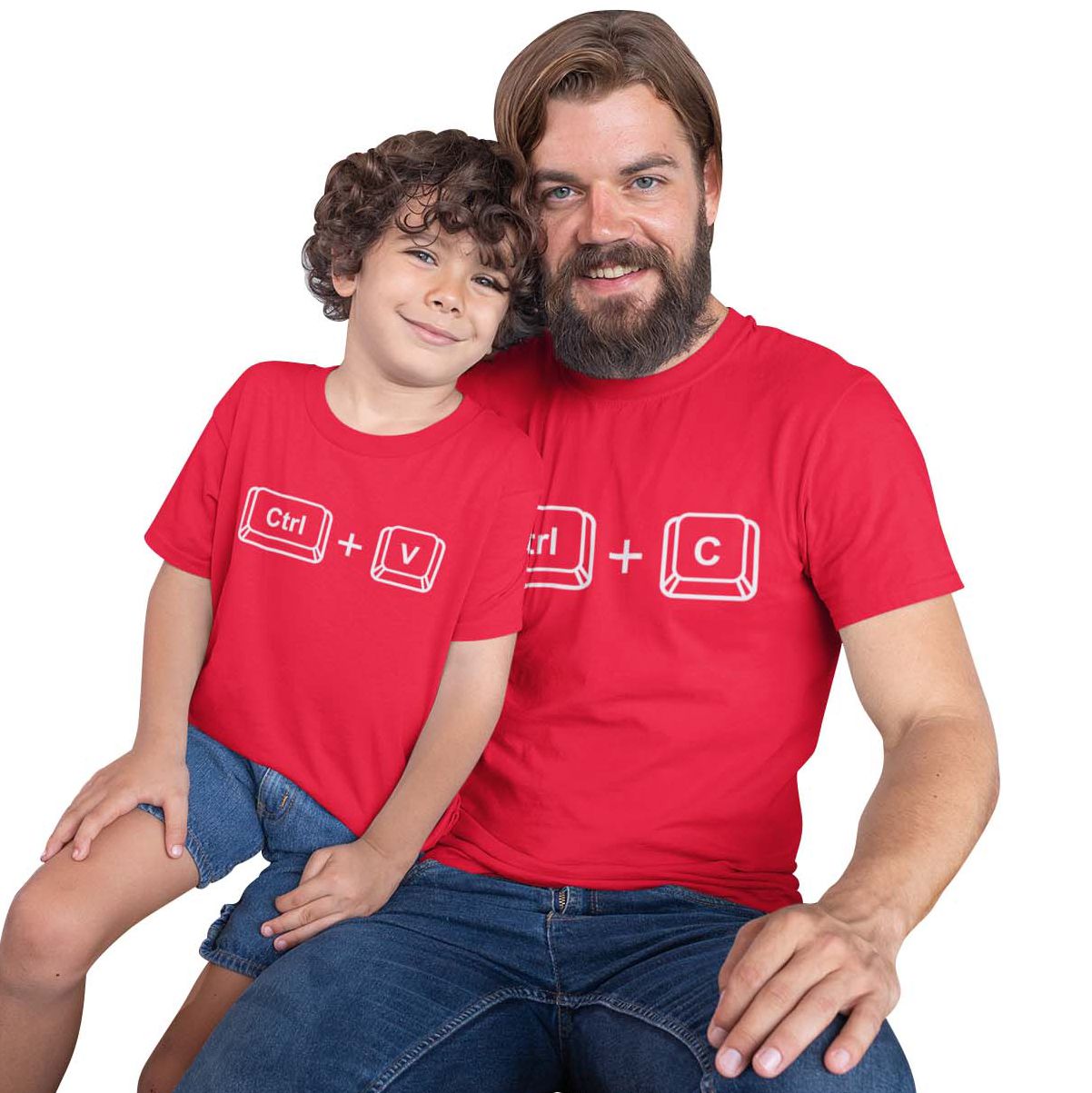 Matching Family Outfits - Son Ctrl+V T-Shirt - Red