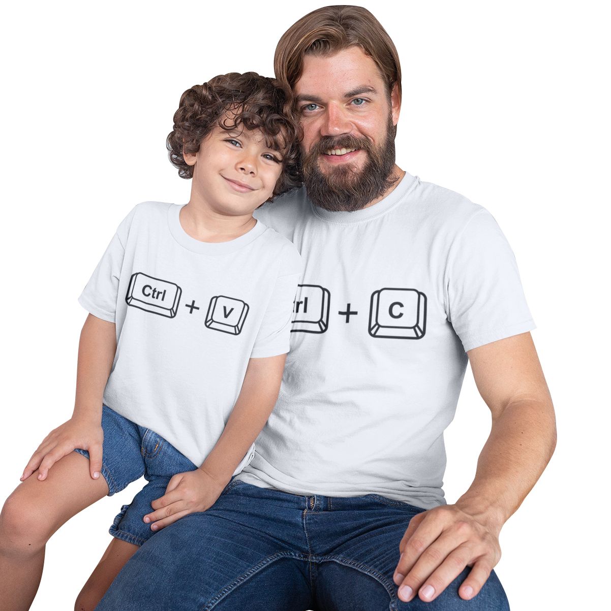 Matching Family Outfits - Dad Ctrl+C T-Shirt - White