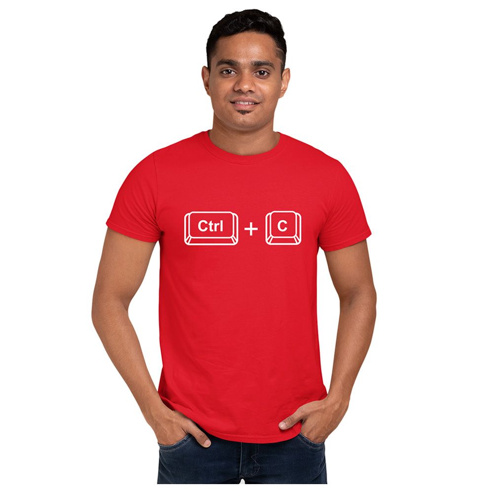 Matching Family Outfits - Dad Ctrl+C T-Shirt - Red