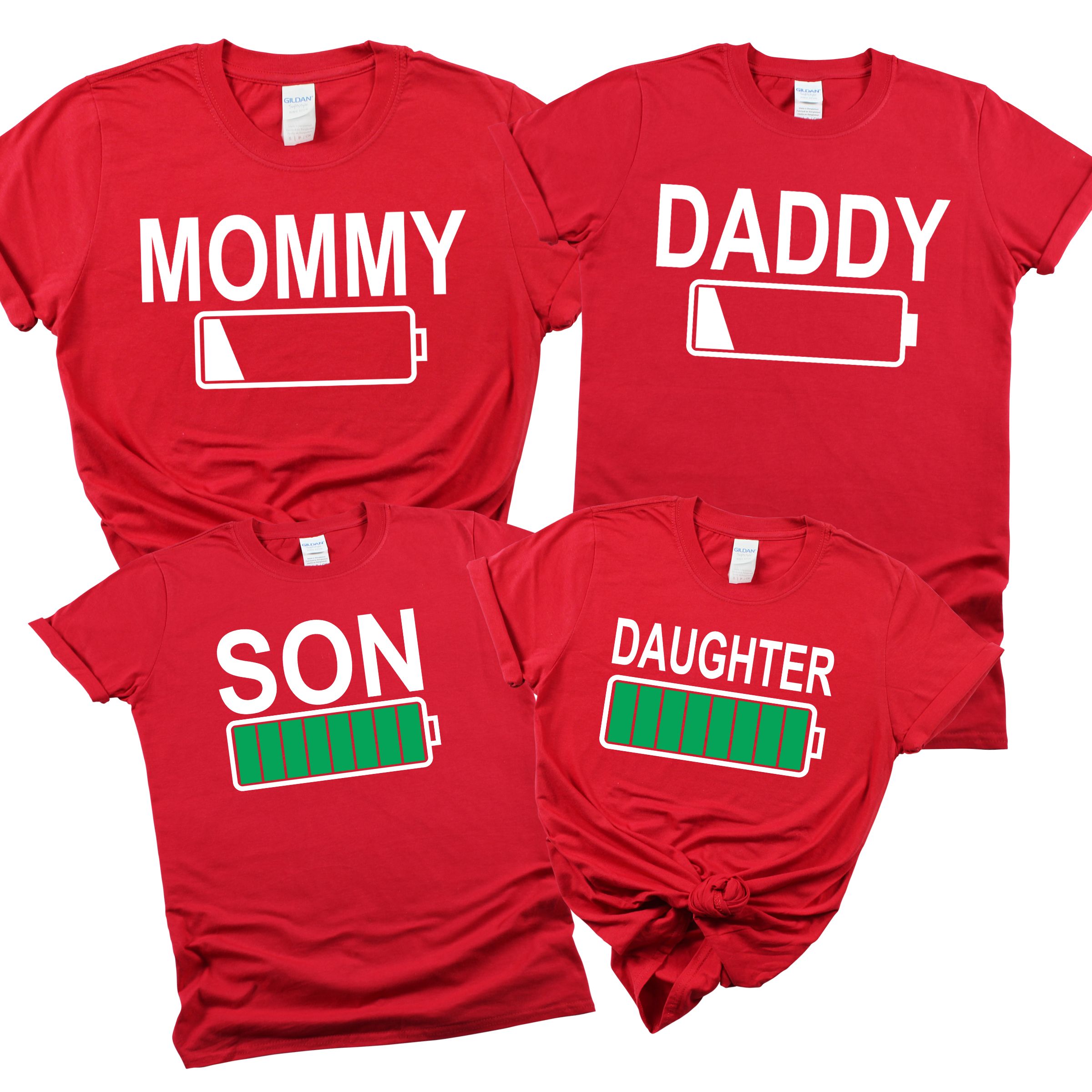 Matching Family Outfits - Son Fully Charged T-Shirt - Red