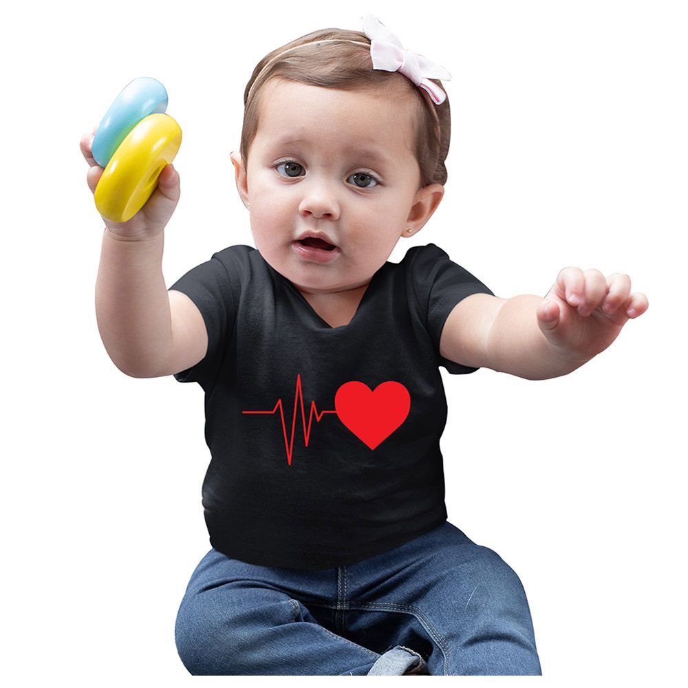 Matching Family Outfits - Daughter Heartbeats T-Shirt - Black