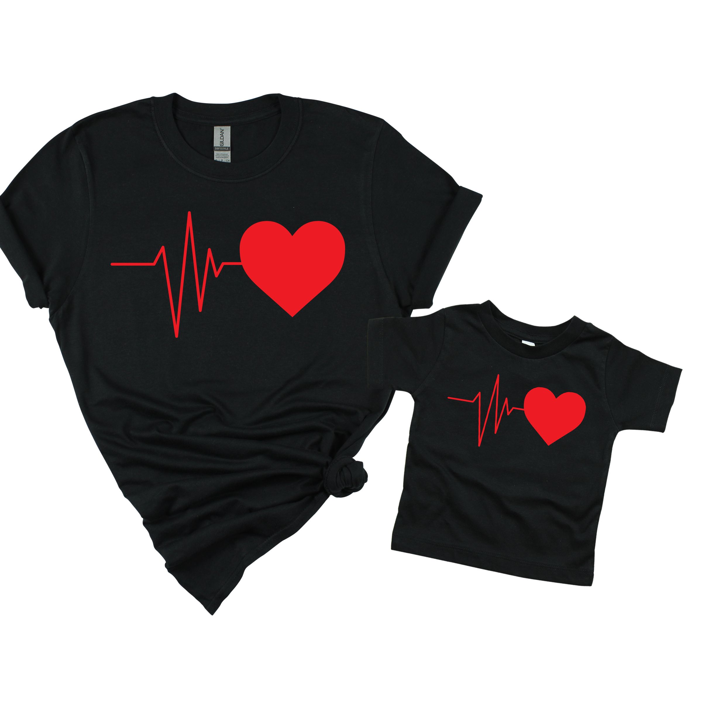 Matching Family Outfits - Daughter Heartbeats T-Shirt - Black