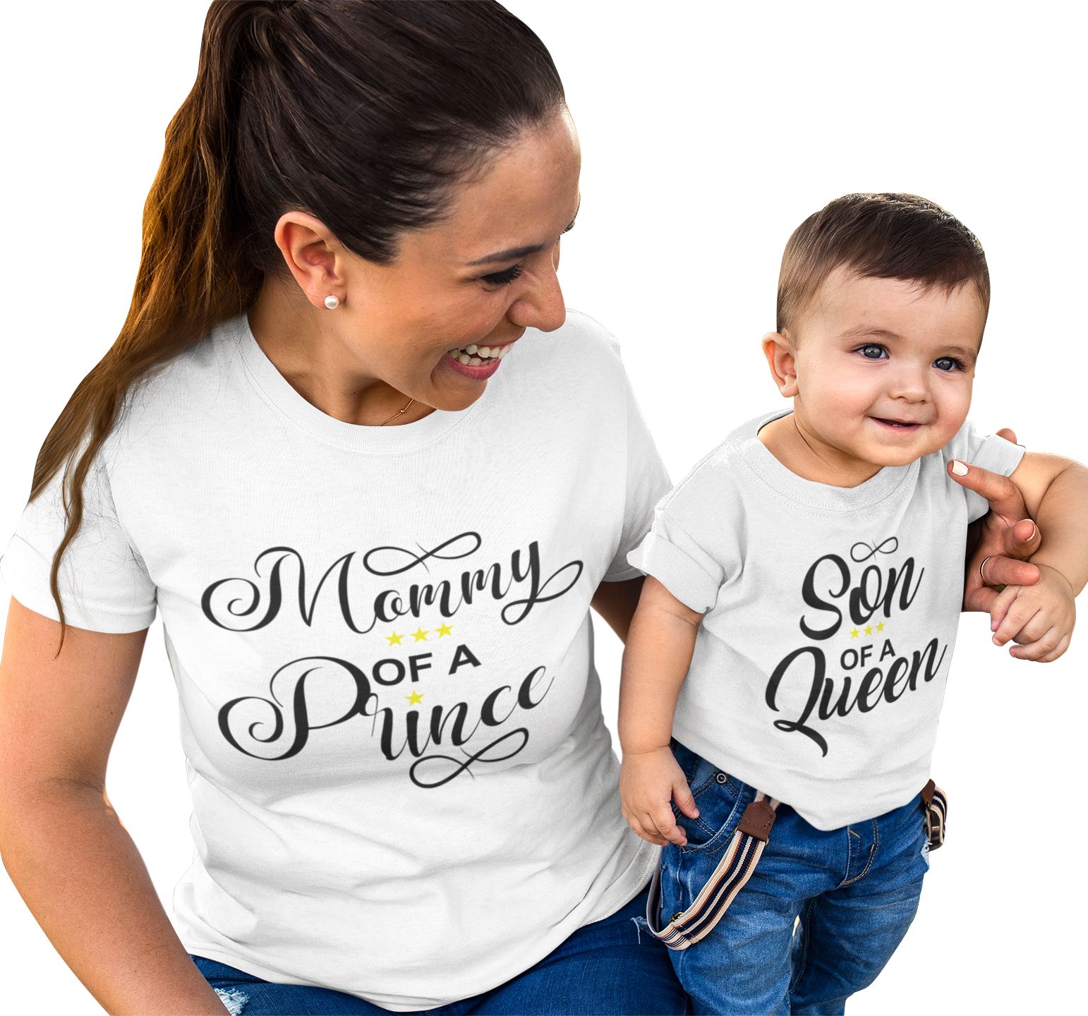 Matching Family Outfits - Mommy Of A Prince T-Shirt - White